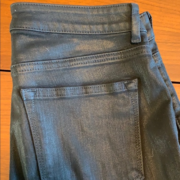 Elite Tahari Black Wax Stretchy Jeans Sz. 2 - Picture 3 of 6